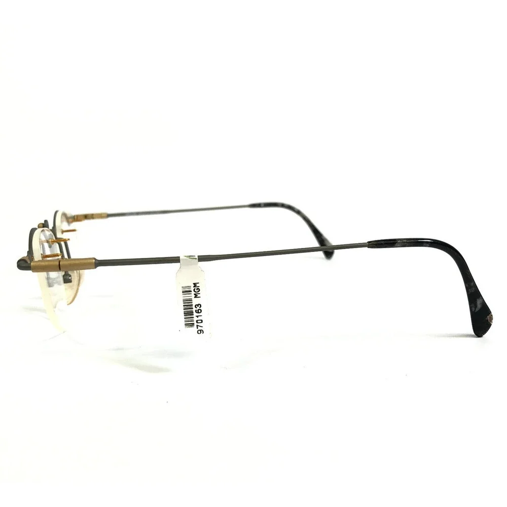 Vintage MGM Eyeglasses Frames G12 F17 Gunmetal Rimless Modern MCM 52-16-135
